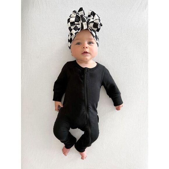 NWT Little Bipsy Unisex 2-WAY ZIP ROMPER - BLACK 18-24M - Picture 3 of 5